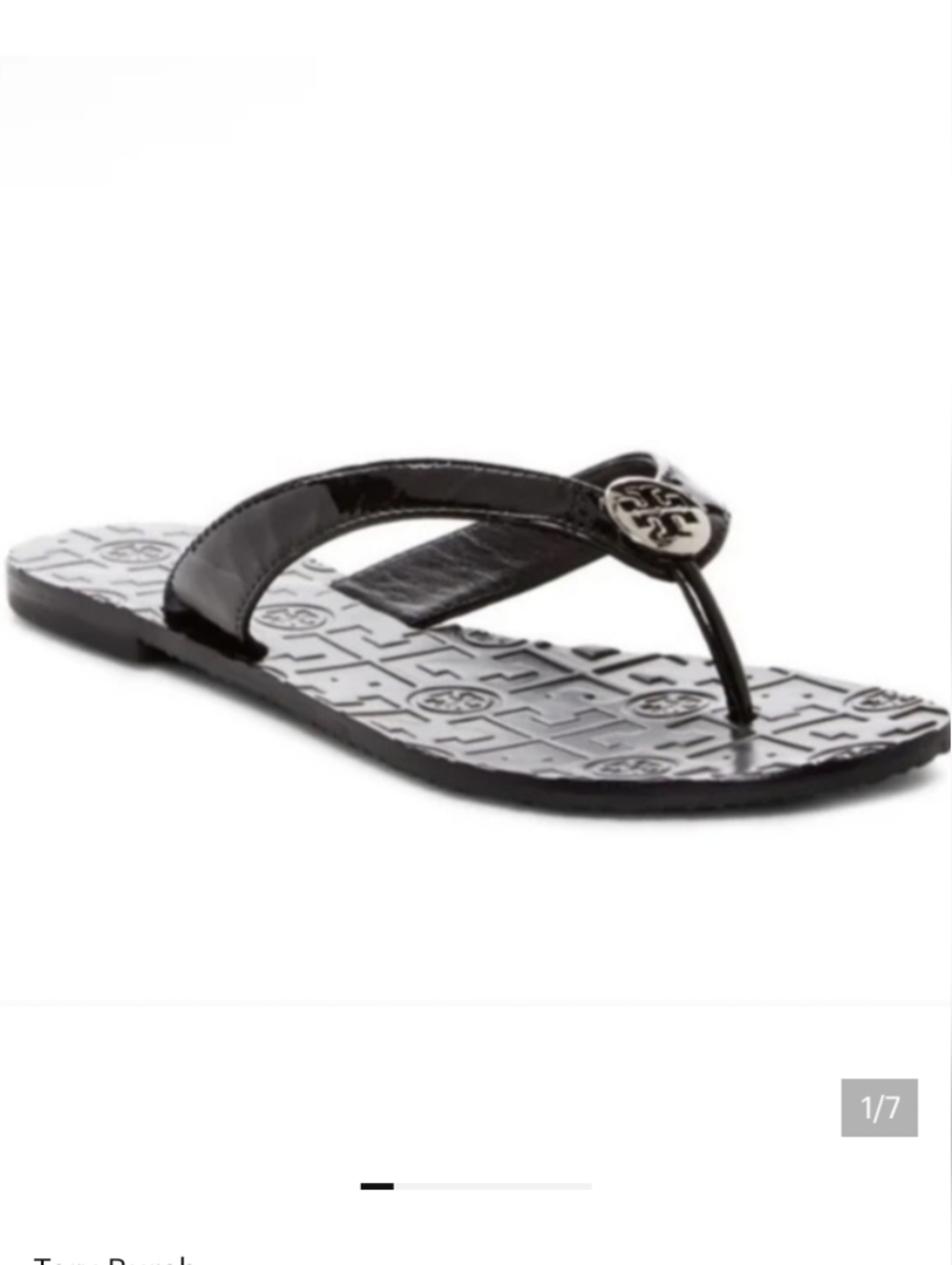 Tory Burch Black Patent Thora Thong Sandal